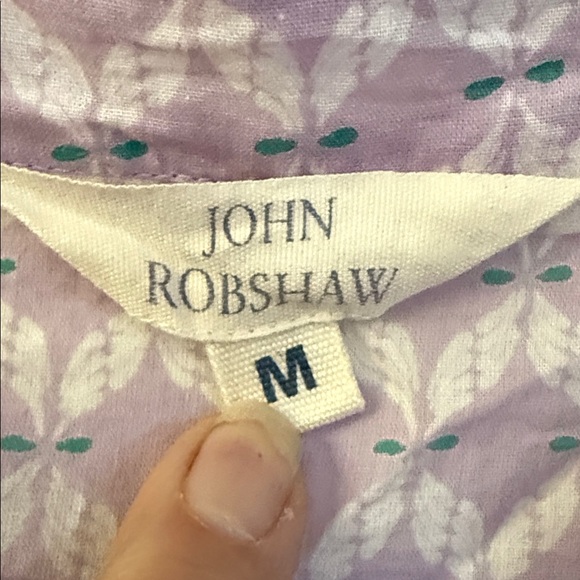 John Robshaw Lavender and White Patterned Top - Picture 2 of 2
